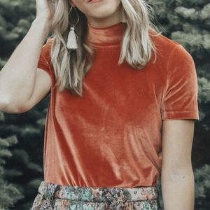 Madewell velvet mockneck tee